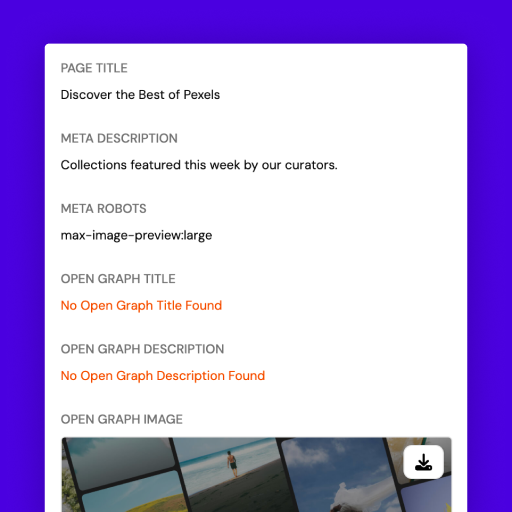 SEO tab of extension